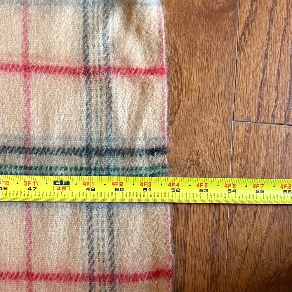 Vintage Fieldcrest Preppy Plaid Fringe Throw Blanket